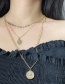 Fashion Golden Head Round Alloy Multilayer Necklace