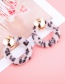 Fashion Small Gray Leopard Print Plush Round Geometric Earrings