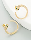 Fashion Golden Serpentine Micro-inlaid Zircon C-shaped Earrings