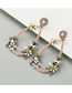 Fashion Light Pink Flower Pearl Alloy Drop Earrings With Diamonds