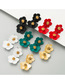 Fashion Red Multi-layer Flower Alloy Paint Earrings