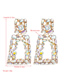 Fashion Ab Color Square Hollow Alloy Earrings With Rhinestones