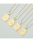 Fashion M Gold 18k Gold Plated Copper Letter Pendant Necklace