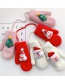 Fashion Christmas Tree [pink] About 2-10 Years Old Christmas Hanging Neck Plush Snowman Elk Children Gloves