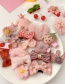 Fashion Pink Love 5 Piece Set [hair Clip] Animal Fruit Smiley Love Geometric Baby Hairpin Hair Rope
