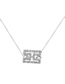 Fashion N Silver Alphabet Alloy Double Row Diamond Pendant Necklace