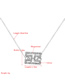 Fashion N Silver Alphabet Alloy Double Row Diamond Pendant Necklace