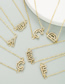 Fashion E Gold Alphabet Alloy Inlaid Rhinestone Hollow Necklace