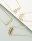 Fashion J Gold Alphabet Alloy Inlaid Rhinestone Hollow Necklace