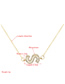 Fashion T Gold Letter Alloy Inlaid Rhinestone Hollow Necklace