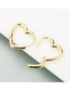 Fashion Golden Brass 18k Gold Plated Love Earrings