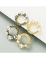 Fashion Golden Circle Pearl Shell Flower Alloy Diamond Earrings