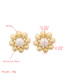 Fashion Gold Color Alloy Imitation Pearl Flower Earrings