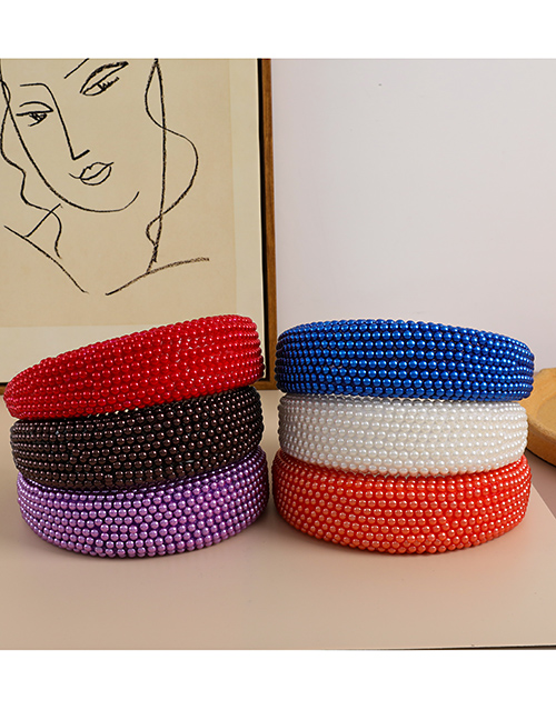 Fashion Navy Sponge Resin Beads Headband
