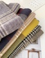 Fashion Khaki Small Double-faced Fleece Over 2 Years Old Check Cashmere Fringed Children Scarf