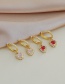 Fashion Gold Color Light Pink Copper Inlaid Zircon Heart Earrings