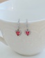 Fashion Gold Red Copper Inlaid Zircon Heart Earrings