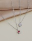 Fashion Gold Red Copper Inlaid Zircon Heart Necklace