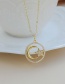 Fashion Gold Color Copper Inlaid Zircon Crescent Necklace