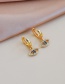 Fashion Gold Color Copper Inlaid Zircon Dollar Earrings