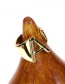 Fashion N Gold Color Letters Copper Plated 31k Hollow Wide Edge Open Ring
