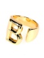 Fashion Z Gold Color Letter Copper Plated 43k Hollow Wide Edge Open Ring