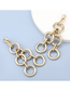 Fashion Gold Color Geometric Buckle Cross Cutout Long Earrings