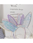Fashion Purple Rabbit Ears Crystal Sequined Animal Ears Hair Band