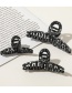 Fashion Ink Black And White Hair Clip-small Square White Spray Paint Ink Cross Square Geometry Hollow Grip