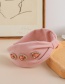 Fashion Pink Fabric Diamond-studded And Knotted Water Drop Headband