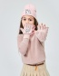 Fashion Light Pink Unicorn Kids Knitted Open Toe Gloves
