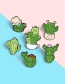 Fashion Cactus 5 Alloy Painted Plant Potted Cactus Brooch