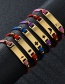 Fashion Colorful Rope Flamingo Titanium Steel Curved Brand Hand-woven Geometric Bracelet