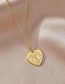 Fashion Necklace Stainless Steel 14k Peach Heart Embossed Letter Necklace