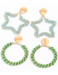 Fashion Blue Oval Geometric Hollow Rice Beads Beaded Hollow Earrings