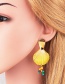 Fashion Pink Geometric Metal Acrylic Earrings