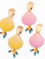 Fashion Pink Geometric Metal Acrylic Earrings