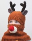 Fashion Fawn Brown Two-piece Antler Bear Child Hat And Scarf
