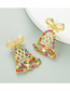 Fashion Color Bowknot Bell Alloy Earrings With Rhinestones