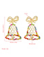 Fashion Color Bowknot Bell Alloy Earrings With Rhinestones