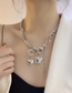 Fashion Silver Color Love Buckle Tassel Long Detachable Necklace
