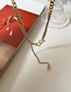 Fashion Gold Color Titanium Steel Letter Pendant Alloy Necklace