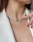 Fashion White Pearl Full Diamond Planet Alloy Necklace