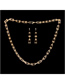 Fashion C Gold Earrings U-shaped Stitching Thick Chain Necklace Set Bracelet And Earrings
