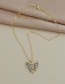 Fashion Gold Color Copper Inlaid Zircon Butterfly Necklace