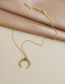 Fashion Gold Color Copper Inlaid Zircon Anchor Necklace