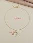 Fashion Gold Color Copper Inlaid Zircon Anchor Necklace