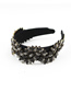 Fashion Black Diamond Wavy Broad-brimmed Headband
