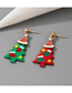 Fashion Contrast Christmas Tree Asymmetrical Oil Drop Alloy Earrings