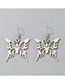 Fashion Silver Color Hollow Butterfly Alloy Earrings